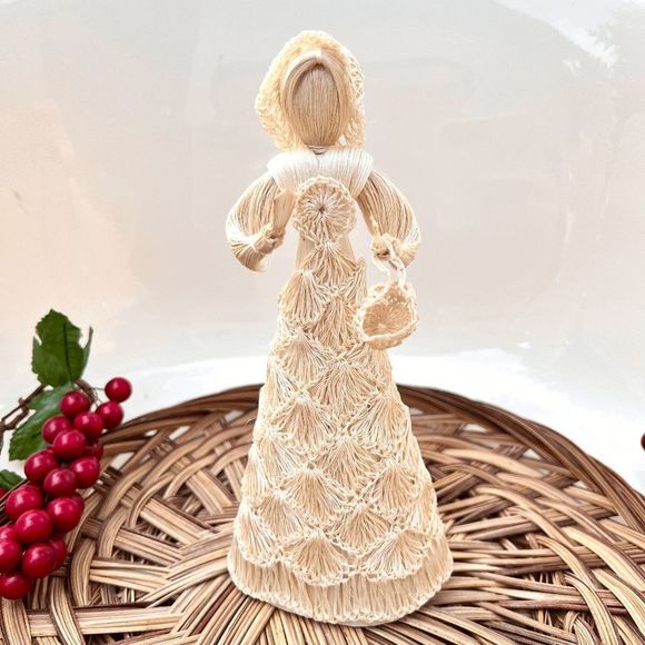 Vintage Corn Silk Husk Christmas Tree Angel - Picture 5 of 6